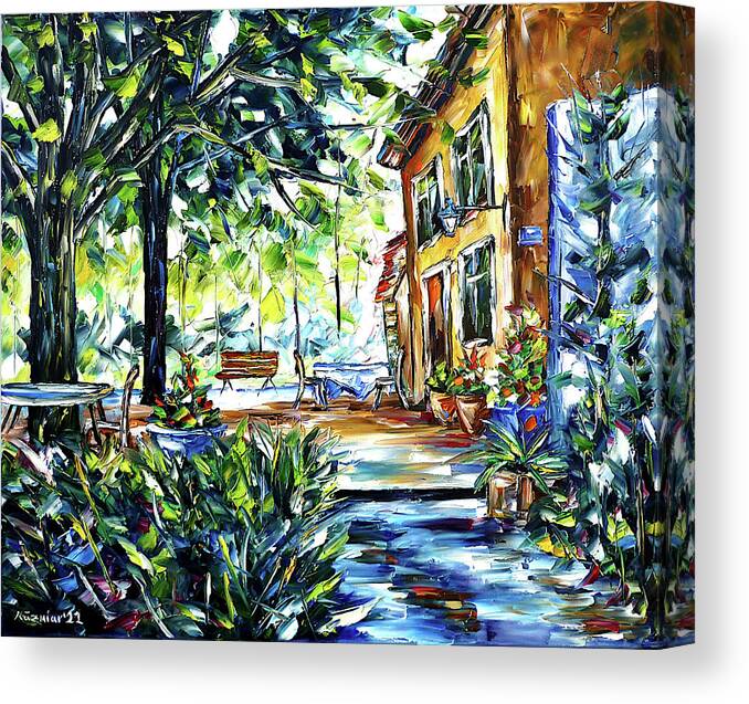 House In Provence Canvas Print featuring the painting Provence Idyll by Mirek Kuzniar