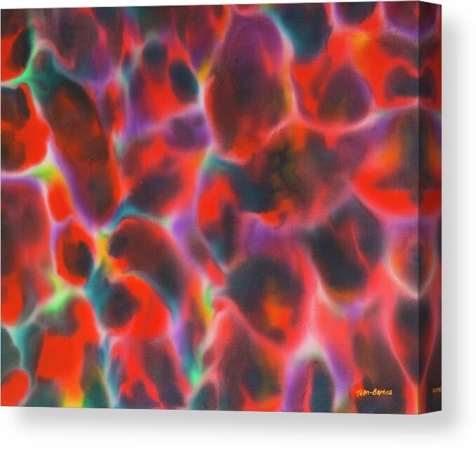 Opal Canvas Print featuring the painting Red Opal by Daniel Jean-Baptiste