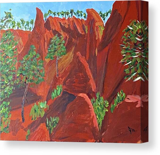  Canvas Print featuring the painting Roussillon Hills by John Macarthur