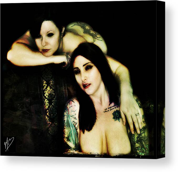 Nude Canvas Print featuring the digital art Ryli and Khrist 2 by Mark Baranowski