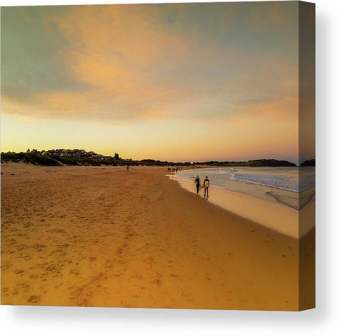Sunrise Canvas Print featuring the photograph Sunset at Long Reef by Andre Petrov