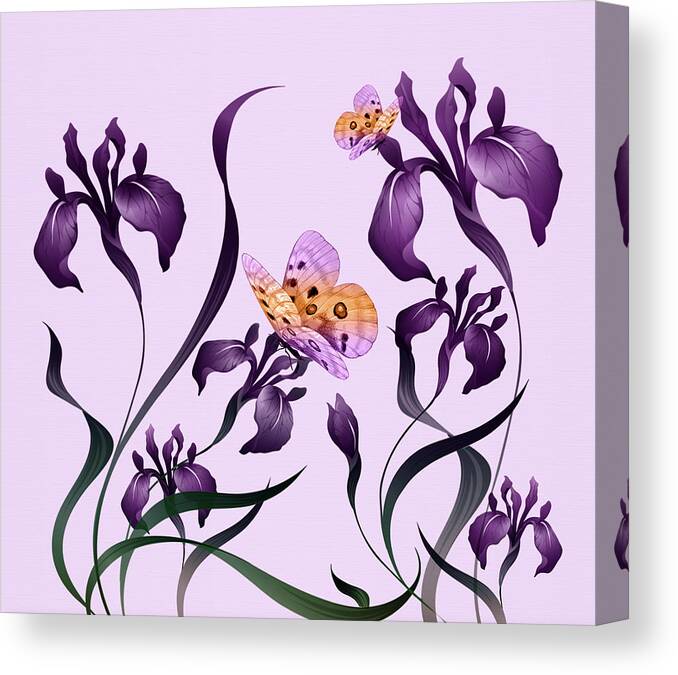 Thank You Canvas Print featuring the digital art Thank You for Being a Hero with Purple Iris by Doreen Erhardt