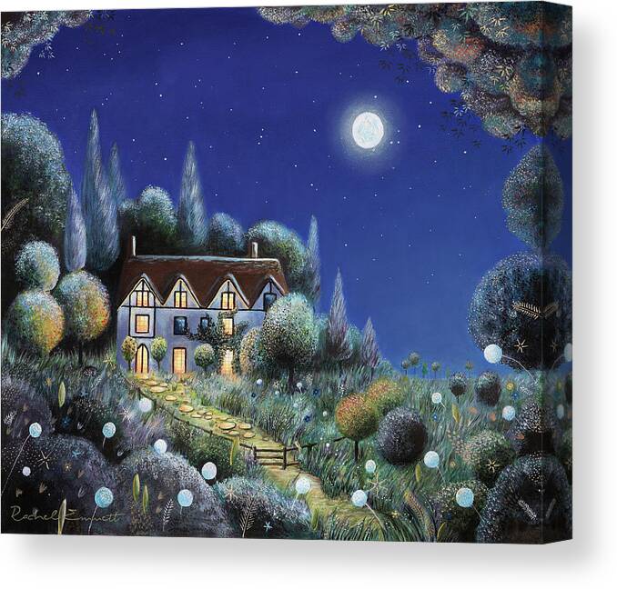 Enchanted Canvas Print featuring the painting The Enchanted Cottage by Rachel Emmett