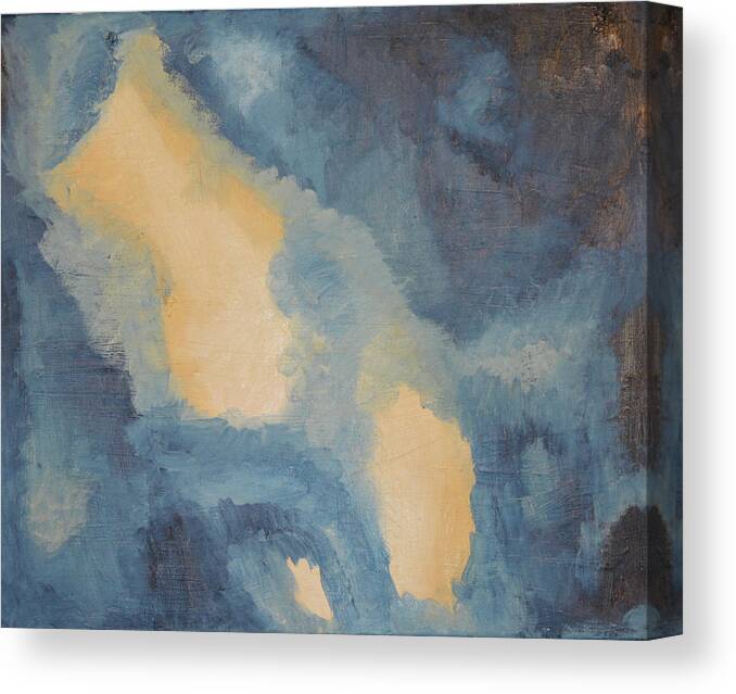 Blue Canvas Print featuring the painting The Night Sky by Anita Hummel