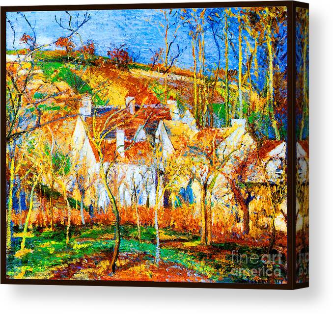 Camille Canvas Print featuring the painting The Red Roofs, Corner of a Village Winter 1877 by Camille Pissarro
