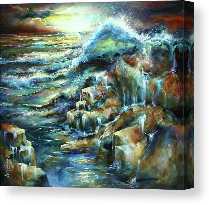 Nautical Canvas Print featuring the painting The Shoreline by Michael Lang