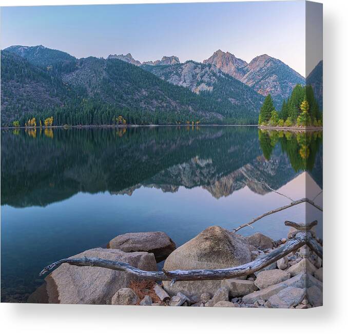 Eastern Sierra Nevada Mountains Canvas Print featuring the photograph Twin Lake Reflection by Jonathan Nguyen