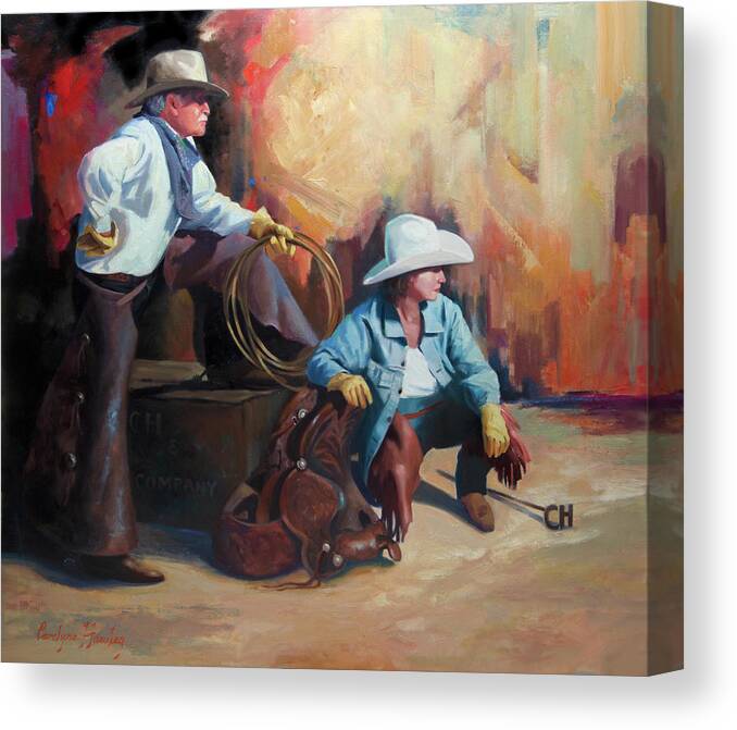 Western Art Canvas Print featuring the painting Two of a Kind by Carolyne Hawley