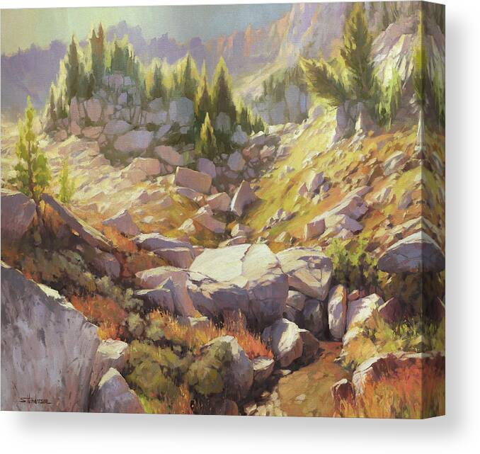 Landscape Canvas Print featuring the painting Valley of Stones by Steve Henderson