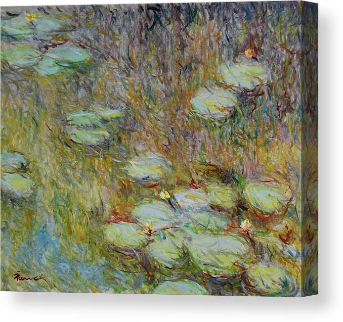 Water Lilies Canvas Print featuring the painting Waterlelie Nymphaea Nr.20 by Pierre Dijk