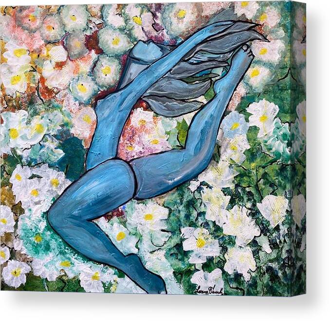 Canvas Print featuring the painting Woman in Nature by Lorena Fernandez