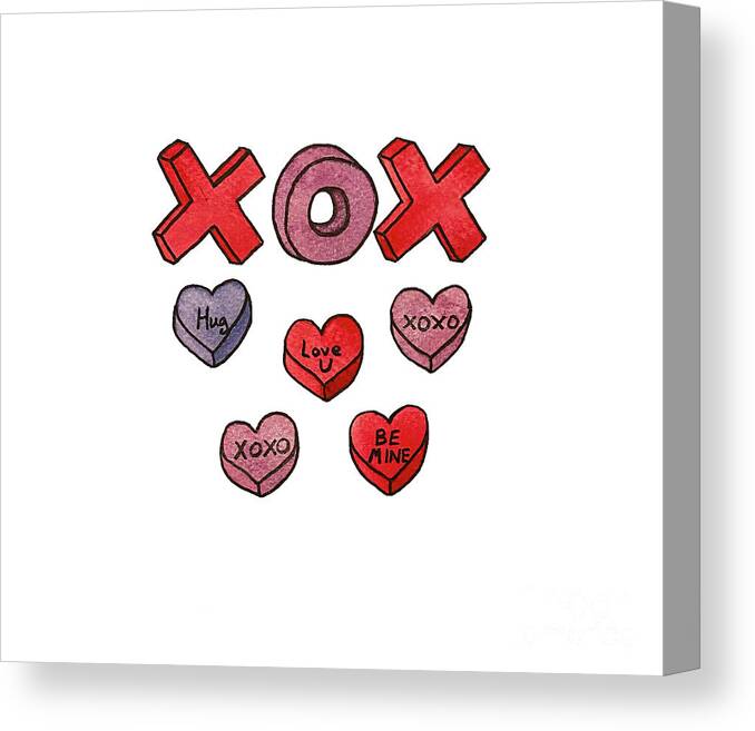 Valentine's Day Canvas Print featuring the mixed media Xoxo by Lisa Neuman