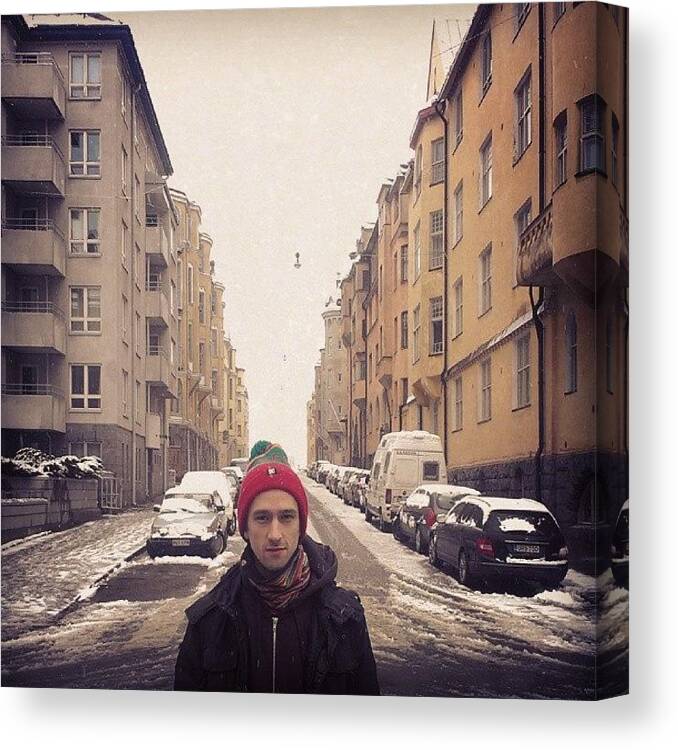 Boy Canvas Print featuring the photograph Вдруг выпал #снег! #snow by Artur Ganiev