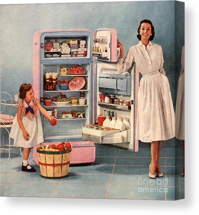 1950s Usa Fridges Housewives Housewife Canvas Print / Canvas Art by The ...