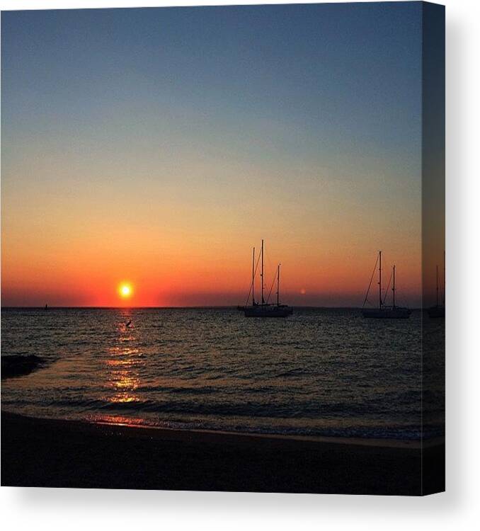 Martha's Vineyard Canvas Print featuring the photograph Sunset on Menemsha Beach by Danielle Walsh
