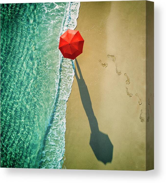 Red Canvas Print featuring the photograph . Deep Water . by 