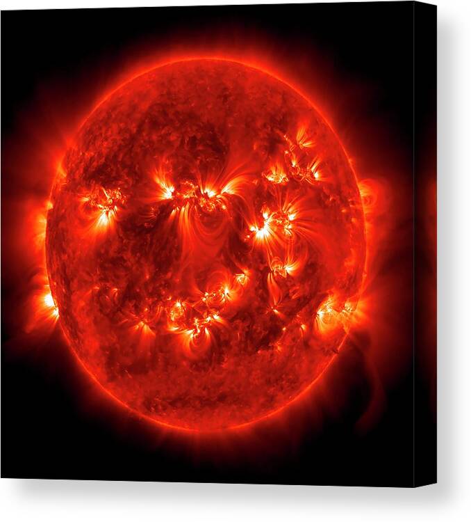 Sun Canvas Print featuring the photograph Active Sun #1 by Nasa/sdo/science Photo Library