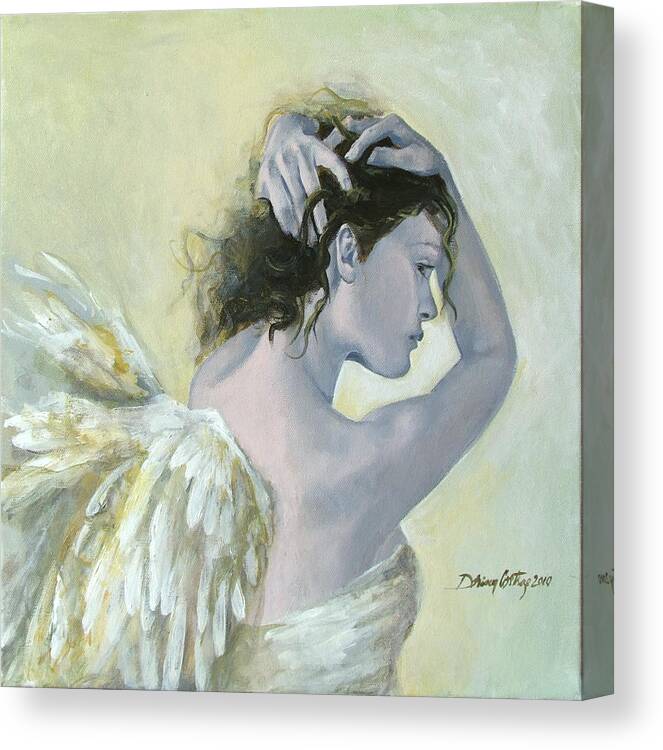 Fantasy Canvas Print featuring the painting Angel  #2 by Dorina Costras