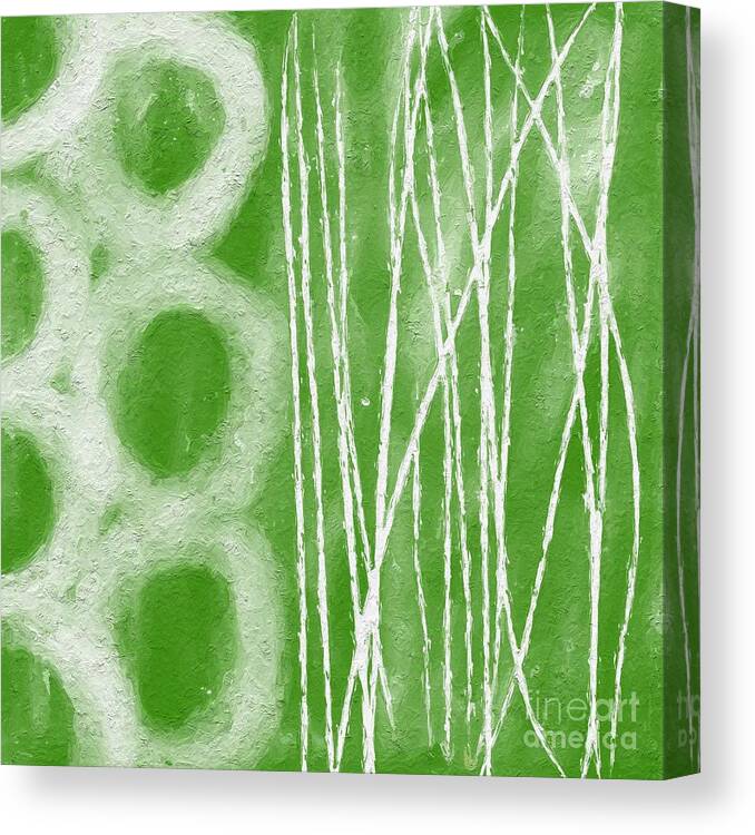 Abstract Canvas Print featuring the painting Bamboo #2 by Linda Woods