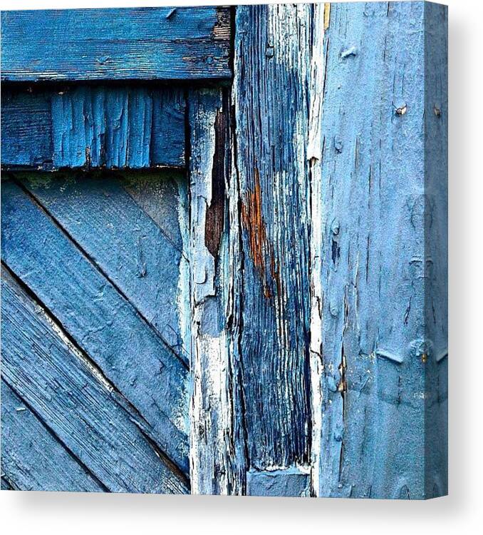 Blue_away Canvas Print featuring the photograph Blue Door Detail by Julie Gebhardt