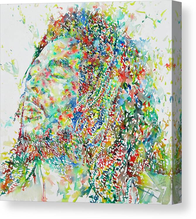 Bob Canvas Print featuring the painting Bob Marley by Fabrizio Cassetta
