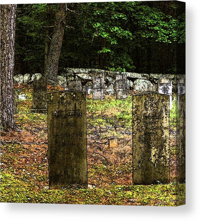 Cemetery Canvas Print featuring the photograph Cemetery #1 by Mim White