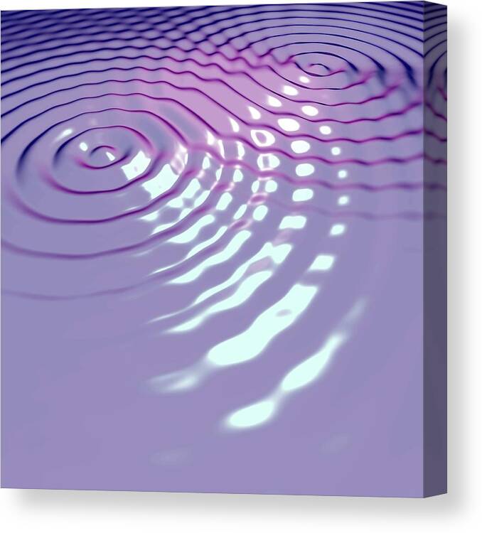 Amplitude Canvas Print featuring the photograph Circular Wave Interference #1 by Russell Kightley