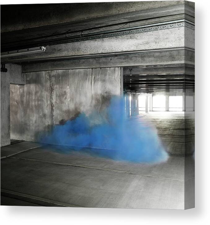 Copenhagen Canvas Print featuring the photograph Colored Smoke In An Industrial #1 by Henrik Sorensen