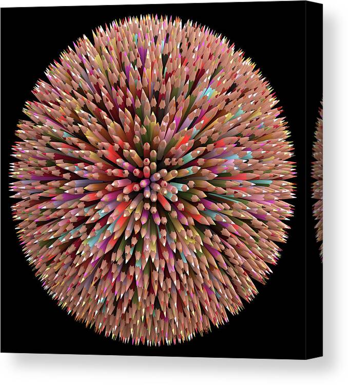 Artwork Canvas Print featuring the photograph Colouring Pencils #1 by Ktsdesign