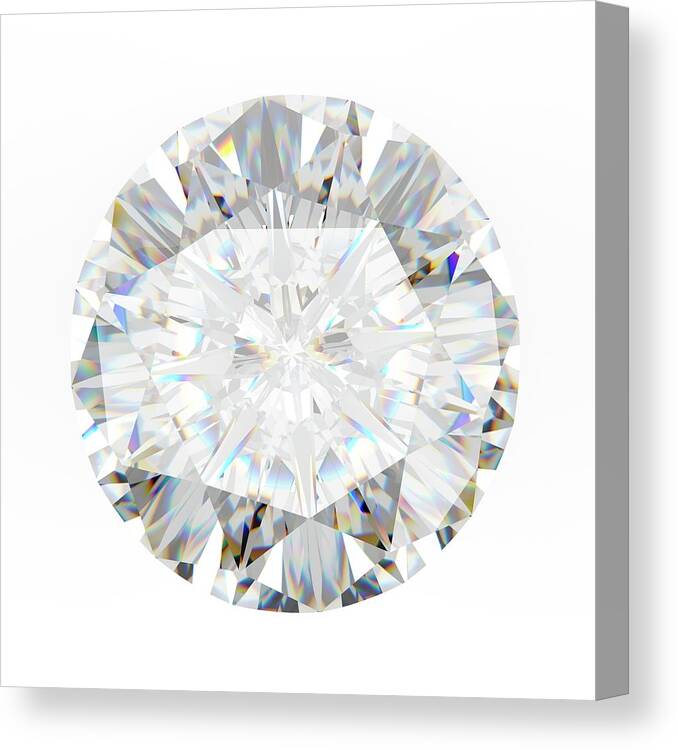 Artwork Canvas Print featuring the photograph Diamond On White Background by Sebastian Kaulitzki