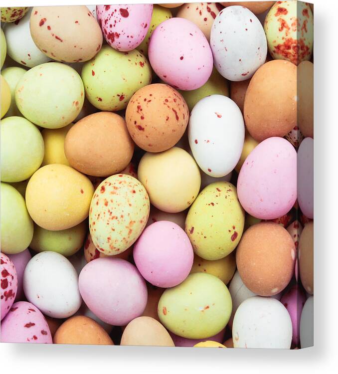 Background Canvas Print featuring the photograph Easter eggs #1 by Tom Gowanlock