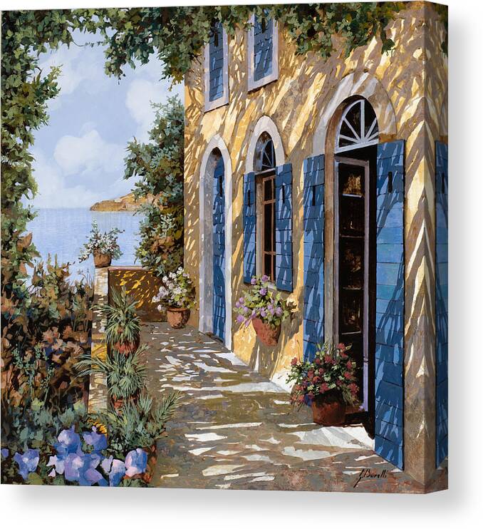 Blue Doors Canvas Print featuring the painting Altre Porte Blu by Guido Borelli