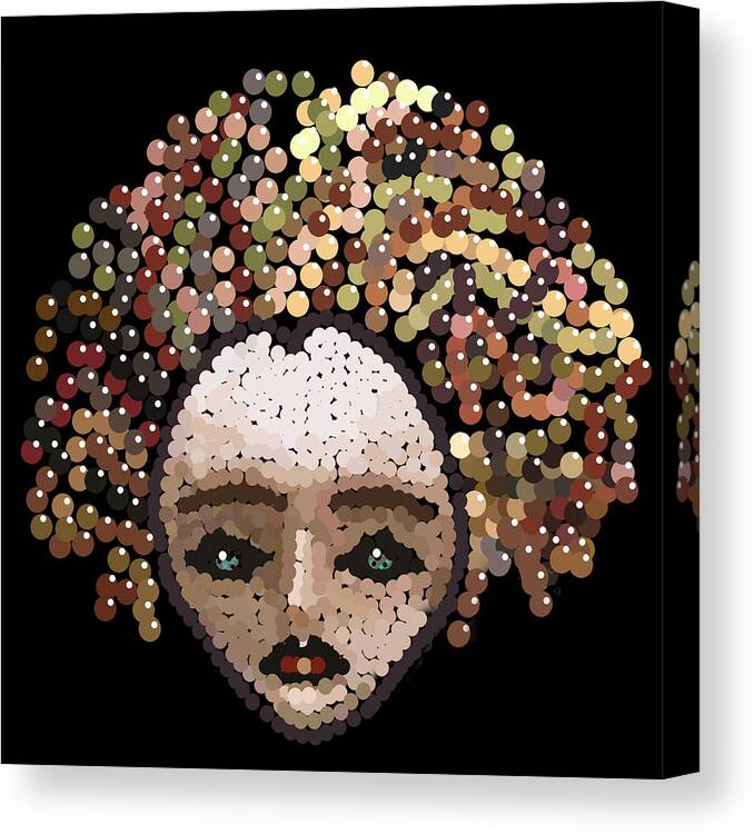Medusa Canvas Print featuring the digital art Medusa Bedazzled After by R Allen Swezey