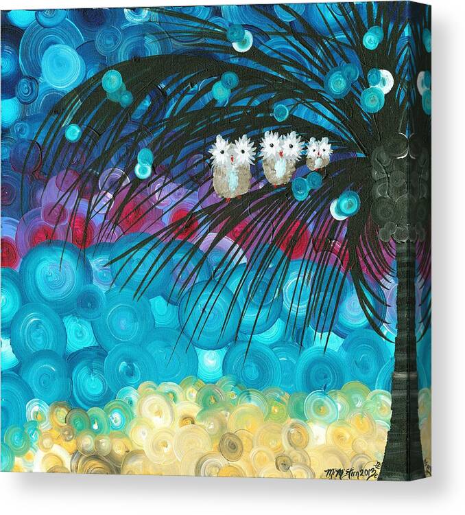 Owls Canvas Print featuring the painting Owl Expressions 07 by MiMi Stirn