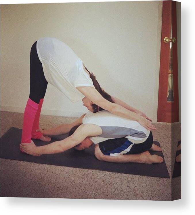 Maleyoga Canvas Print featuring the photograph #partneryoga #acroyoga #couple #1 by Jeff Link