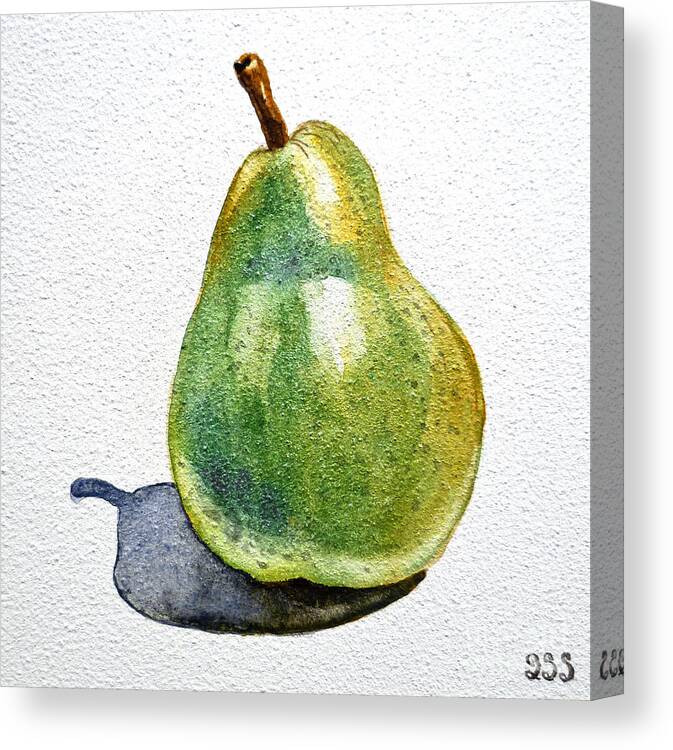 Pear Canvas Print featuring the painting Pear #2 by Irina Sztukowski