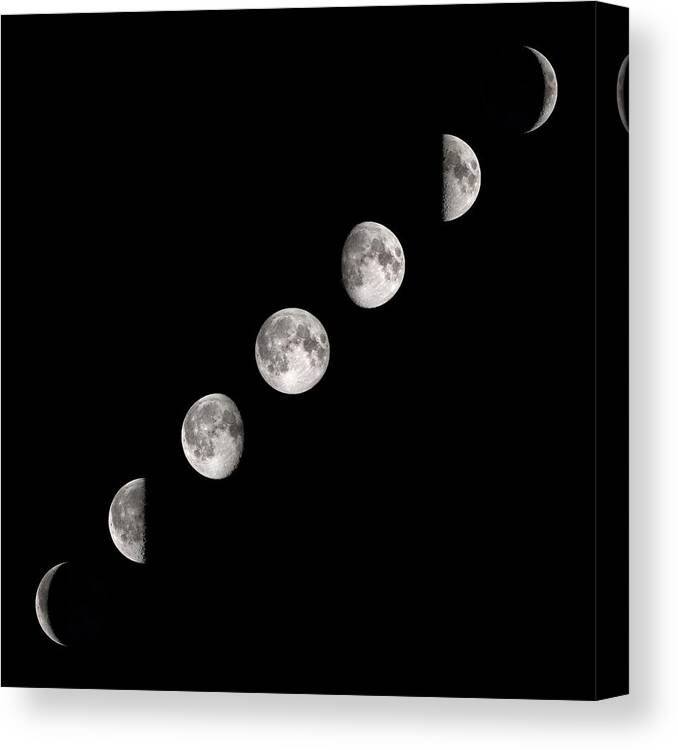 Moon Canvas Print featuring the photograph Phases Of The Moon #1 by Nasa's Scientific Visualization Studio/science Photo Library
