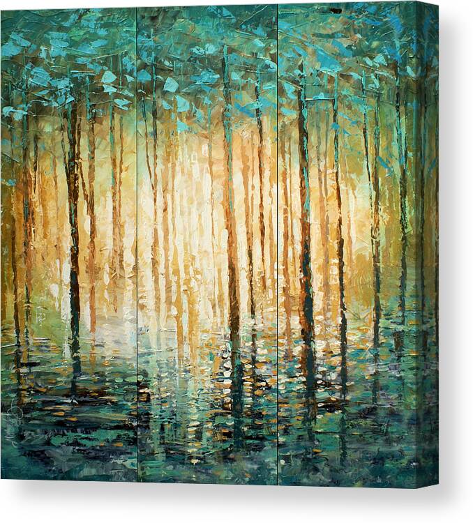 Trees Canvas Print featuring the painting 'Quiet' #1 by Michael Lang