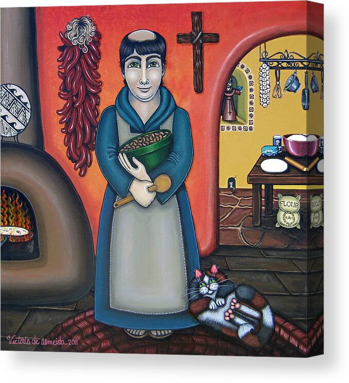San Pascual Canvas Print featuring the painting San Pascuals Kitchen by Victoria De Almeida