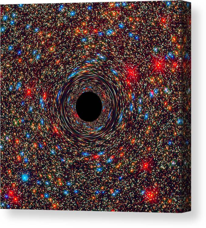 Science Canvas Print featuring the photograph Supermassive Black Hole #3 by Science Source