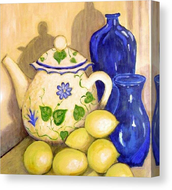  Canvas Print featuring the photograph Tea With Lemon #1 by Robin Mead