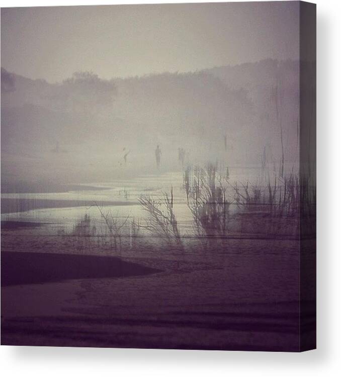  Canvas Print featuring the photograph The Fog And The Sea Seemed Part Of Each #1 by Glenda Hubbard