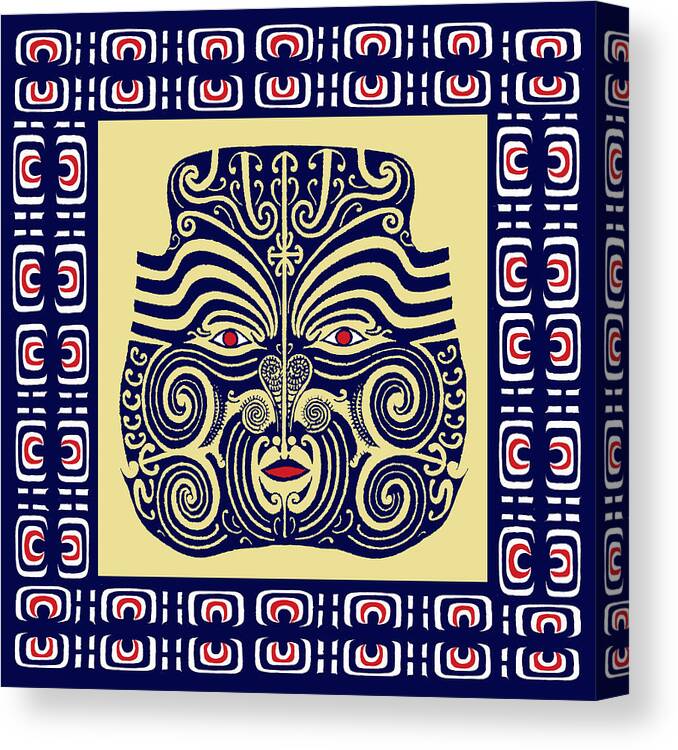 Tattoo Canvas Print featuring the digital art Marquesas Tribal Spirits by Vagabond Folk Art - Virginia Vivier