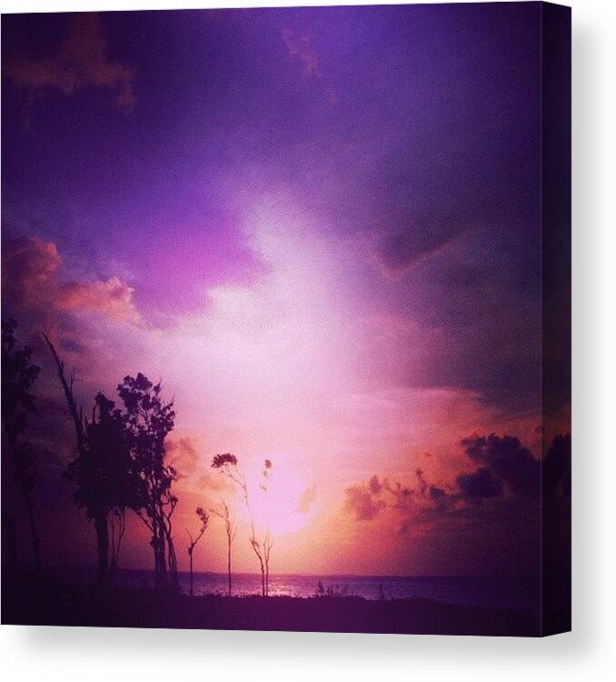  Canvas Print featuring the photograph Tropical Sunset #1 by Arminda Mota