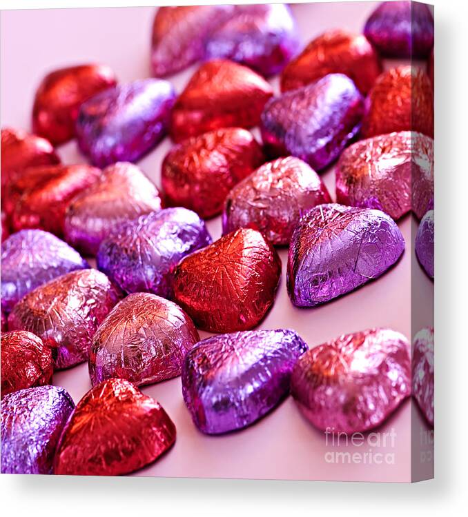 Candy Canvas Print featuring the photograph Valentine hearts 2 by Elena Elisseeva