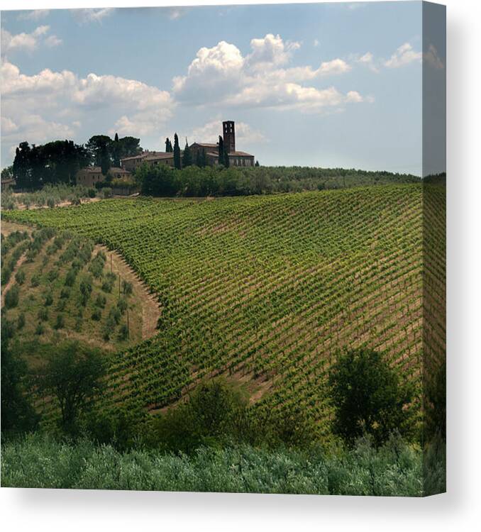 Scenics Canvas Print featuring the photograph View From Walled City Of San Gimignano #1 by Mitch Diamond