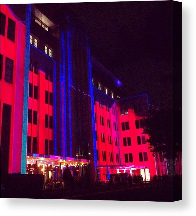 Blue Canvas Print featuring the photograph #vivid #vividfestival #sydney #1 by Talitha Aho