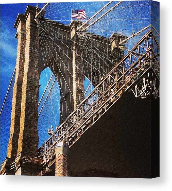 Brooklyn Bridge Canvas Print featuring the photograph Instagram Photo #10 by Cristin C