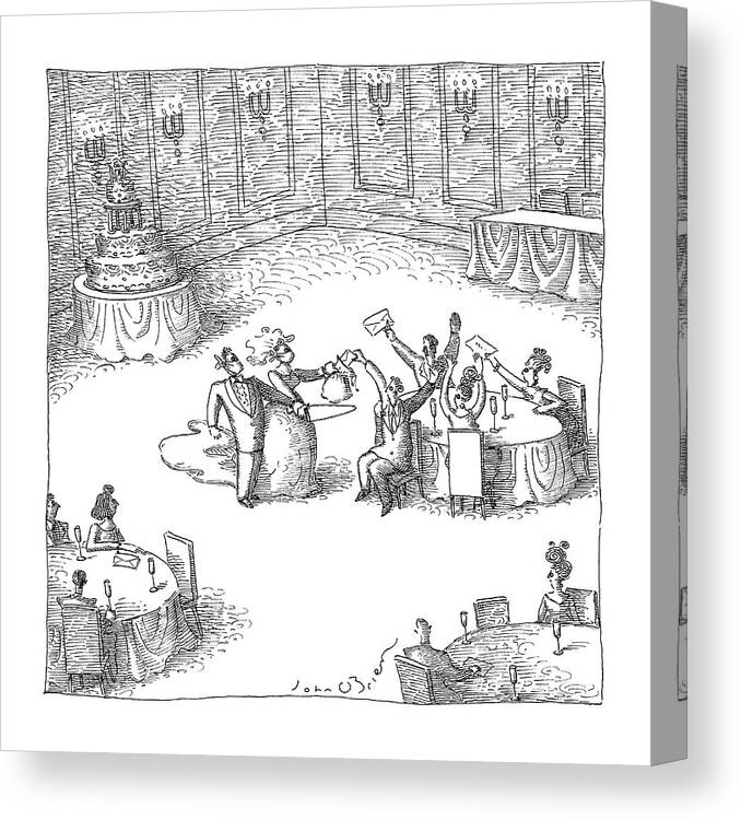 Wedding Canvas Print featuring the drawing New Yorker September 18th, 2006 by John O'Brien