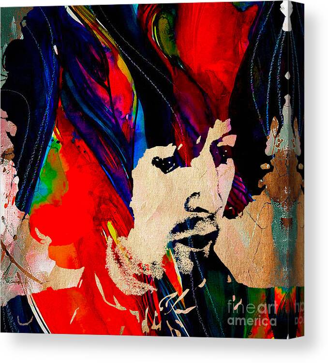 Eric Clapton Canvas Print featuring the mixed media Eric Clapton Collection #11 by Marvin Blaine